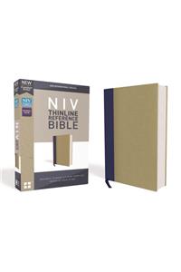 NIV, Thinline Reference Bible, Cloth Over Board, Blue/Tan, Red Letter Edition, Comfort Print