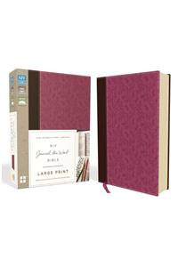 NIV, Journal the Word Bible, Large Print, Imitation Leather, Pink/Brown: Reflect, Journal, or Create Art Next to Your Favorite Verses