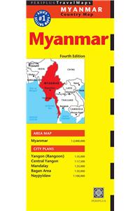 Myanmar Travel Map Fourth Edition