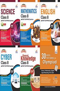 Olympiad Champs Science, Mathematics, English, Cyber & GK Class 8 with 30 Mock Tests (Set of 6 Books) 2nd Edition