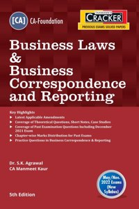 Taxmann's CRACKER for Business Laws & Business Correspondence and Reporting (BLBCR) ? Most Amended & Updated Book covering Past Exam Questions, etc. | CA-Foundation | May 2022 Exams [Paperback] Dr. S.K.Agrawal and CA Manmeet Kaur
