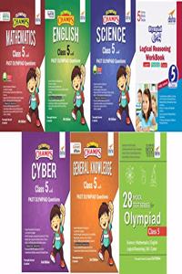 Olympiad Champs Science, Mathematics, English, Logical Reasoning, Cyber & GK Class 5 with 28 Mock Tests (set of 7 books) 2nd Edition