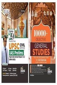 Combo (set of 2 Books) Disha's Bestseller 29 Years UPSC & State PSC Civil Services Solved Papers with Objective 10000+ General Studies MCQs | History, Polity, Economy, General Science & Geography