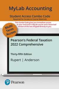 Mylab Accounting with Pearson Etext -- Combo Access Card -- For Pearson's Federal Taxation 2022 Comprehensive -- 24 Months