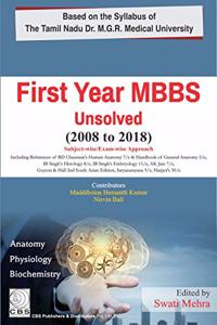 FIRST YEAR MBBS UNSOLVED 2008 TO 2018 (THE TAMIL NADU DR. MGR MEDICAL UNIVERSITY) (PB 2019)