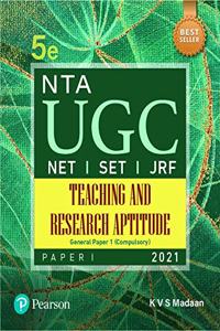 NTA UGC NET/ SET/ JRF : Paper 1 Teaching and Research Aptitude | Fifth Edition | By Pearson