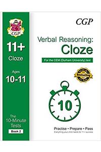10-Minute Tests for 11+ Verbal Reasoning: Cloze Ages 10-11 - CEM Test