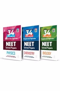 Combo for 34 Years Chapterwise Topicwise Solved Papers NEET Physics , Chemistry and Biology 2022 (Set of 3 Books)