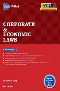 Taxmann's CRACKER for Corporate & Economic Laws ? The Most Updated & Amended Book with 630 Questions & Case Studies with Complete Answers for Past Exam Questions of CA Final | May 2022 Exams [Paperback] CA Pankaj Garg