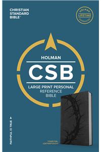 CSB Large Print Personal Size Reference Bible, Charcoal Leathertouch
