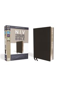 NIV, Thinline Reference Bible, Premium Bonded Leather, Black, Red Letter Edition, Comfort Print