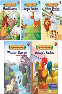 Moral Stories (Illustrated) (Set of 5 Story Books for Kids) - Aesop's Fables, Animal Stories, Jungle Stories, Moral Stories, Wisdom Stories
