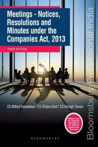 Meetings- Notices, Resolutions and Minutes under the Companies Act, 2013