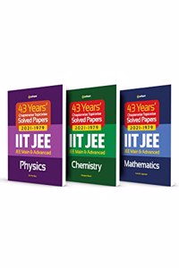 43 Years Chapterwise Topicwise Solved Papers (2021-1979) IIT JEE Physics,Chemistry & Mathematics (Set of 3 Books)