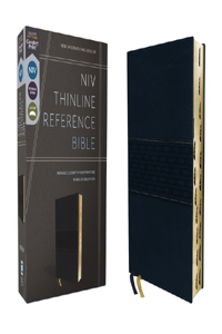 Niv, Thinline Reference Bible (Deep Study at a Portable Size), Leathersoft, Navy, Red Letter, Thumb Indexed, Comfort Print
