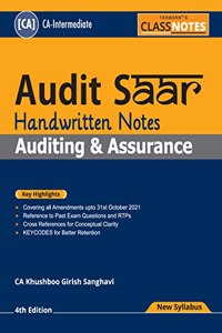 Taxmanns CLASS NOTES for Auditing & Assurance | Audit SAAR - Explaining the Provisions with Charts & Diagrams with Cross-Reference to RTPs & MTPs of ICAI | CA-Inter | New Syllabus | May 2022 Exams