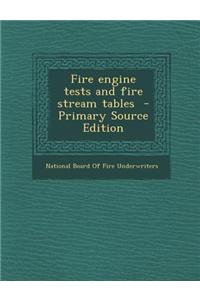 Fire Engine Tests and Fire Stream Tables - Primary Source Edition