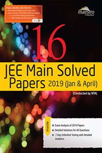 Wiley's 16 JEE Main Solved Papers 2019 (Jan & April)
