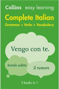 Easy Learning Italian Complete Grammar, Verbs and Vocabulary (3 books in 1)