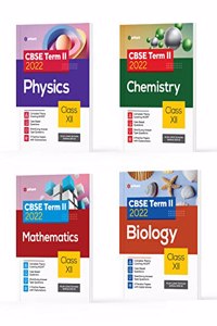 Arihant CBSE Physics ,Chemistry,Mathmatics & Biology Term 2 Class 12 for 2022 Exam (Cover Theory and MCQs) (Set of 4 Books)