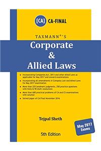 Corporate & Allied Laws - CA Final (May 2017 Exams) (5th Edition 2017)