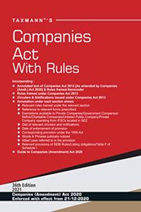 Taxmann's Companies Act with Rules  Most Authentic & Comprehensive Book on Companies Act in India | Amended by Companies (Amendment) Act 2020 & Updated till 21-12-2020 | Hardbound Pocket Edition [Paperback] Taxmann