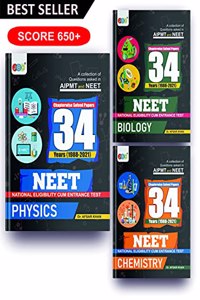 NEET 34 Years Set Of 3 Books, NTA 34 Previous Year NEET Questions and Solutions, Best NEET 2022 Preparation Books, Revised Edition, Every NTA Neet 34 Years Questions, Physics Chemistry Biology