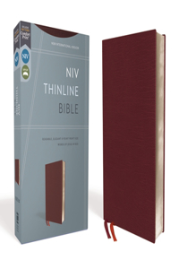 NIV, Thinline Bible, Bonded Leather, Burgundy, Red Letter Edition