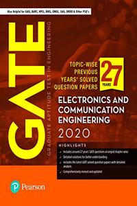 GATE 2020 for Electronics and Communication Engineering | 27 Previous Years' Solved Question Papers | Also for GAIL, BARC, HPCL | By Pearson