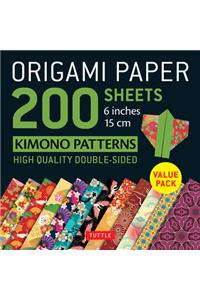 Origami Paper 200 sheets Kimono Patterns 6 (15 cm): Tuttle Origami Paper: Double-Sided Origami Sheets Printed with 12 Patterns (Instructions for 6 Projects Included)
