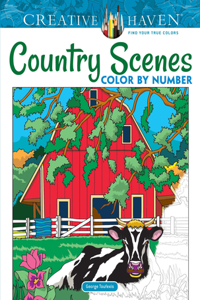 Creative Haven Country Scenes Color by Number Coloring Book