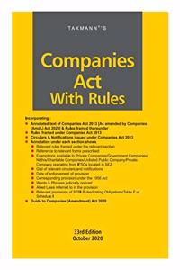 Taxmann's Companies Act With Rules The Most Authentic & Comprehensive Book On Companies Act [Paperback] Taxmann