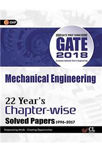 GATE Mechanical Engineering (22 Year's Chapter-Wise Solved Paper) 2018