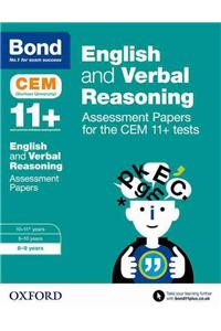 Bond 11+ English and Verbal Reasoning Assessment Papers for the CEM 11+ tests