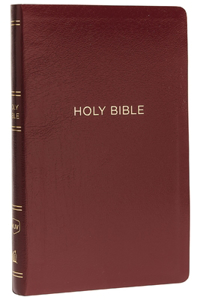 NKJV, Thinline Reference Bible, Leather-Look, Burgundy, Red Letter Edition, Comfort Print
