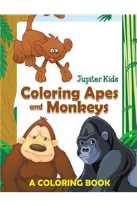 Coloring Apes and Monkeys (A Coloring Book)