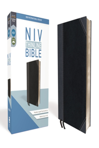 NIV, Thinline Bible, Imitation Leather, Black/Gray, Red Letter Edition