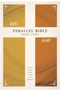 KJV, Amplified, Parallel Bible, Large Print, Hardcover, Red Letter Edition