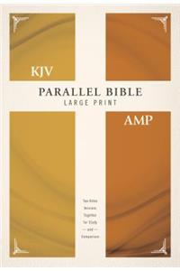 KJV, Amplified, Parallel Bible, Large Print, Hardcover, Red Letter