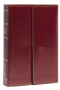 KJV, Reference Bible, Compact, Large Print, Snapflap Leather-Look, Burgundy, Red Letter, Comfort Print