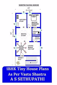 1BHK Tiny House Plans As Per Vastu Shastra