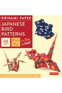 Origami Paper - Japanese Bird Patterns - 6 3/4 - 48 Sheets