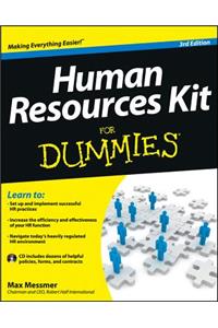 Human Resources Kit For Dummies 3e
