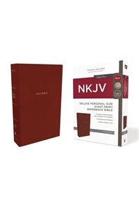 NKJV, Deluxe Reference Bible, Personal Size Giant Print, Imitation Leather, Red, Red Letter Edition, Comfort Print