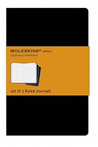 Moleskine Ruled Cahier L - Black Cover (3 Set)