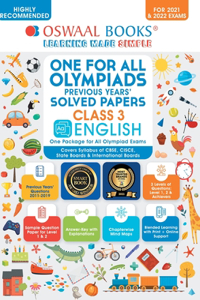 One for All Olympiad Previous Years Solved Papers, Class-3 English Book (For 2022 Exam)