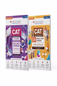 Oswaal CAT 25 Years Solved Papers + 15 Mock Test Papers (Set of 2 books) For 2024 Exam