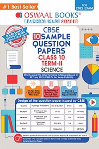 Oswaal CBSE Term 2 Science Class 10 Sample Question Papers Book (For Term-2 2022 Exam)
