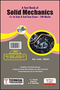 Solid Mechanics for SPPU 19 Course (SE - I - Mech. - 202041) Includes In sem & End Sem exam - 100 marks