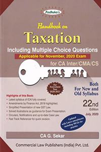 Padhuka's Handbook o Taxation Including MCQs for CA Inter/CMS/CS - 22/e, July 2020